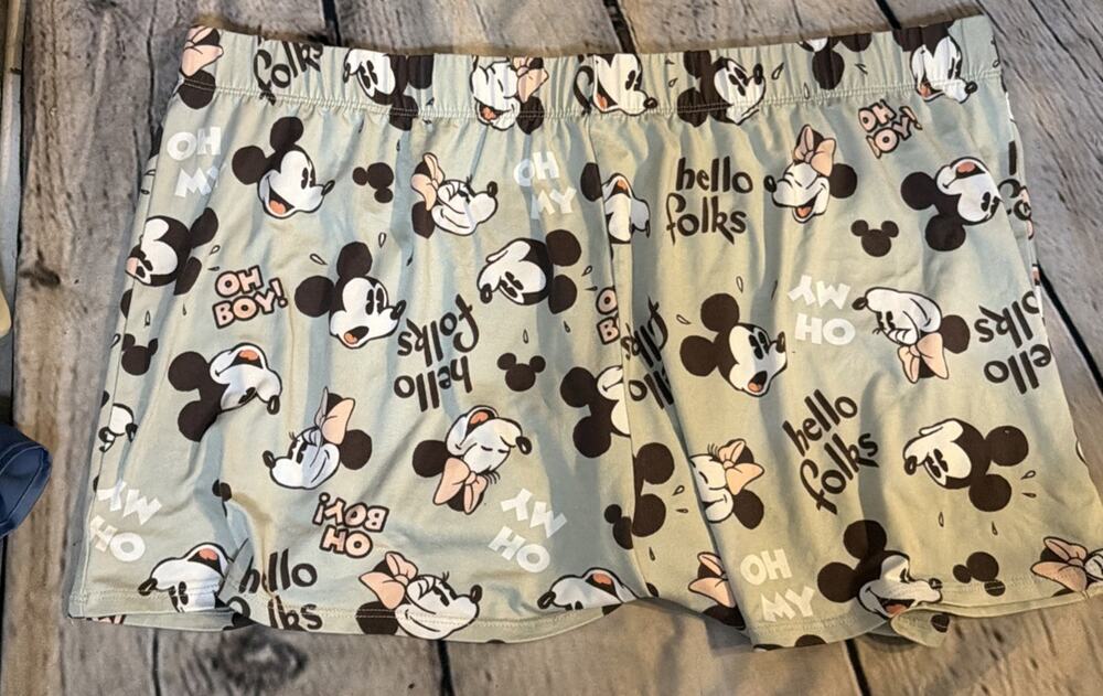Women’s Mickey & Minnie Mouse Butter Soft Sleep Shorts Pajama Shorts Size XL